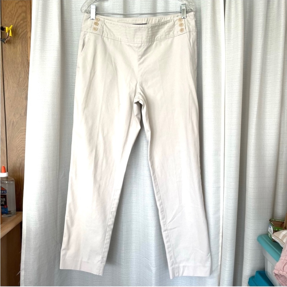 Cream Talbots signature casual cotton pants